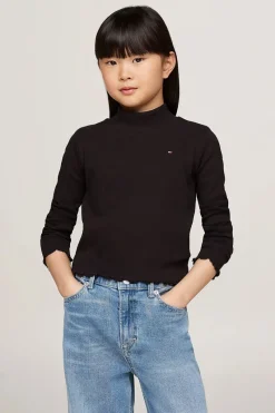 Tommy Hilfiger T-shirts & Polo's^Meisjes t-shirt lange mouw zwart