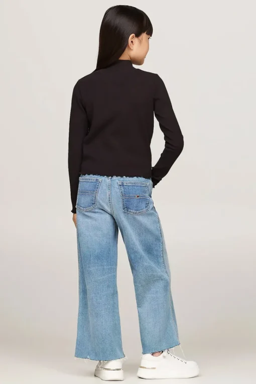 Tommy Hilfiger T-shirts & Polo's^Meisjes t-shirt lange mouw zwart