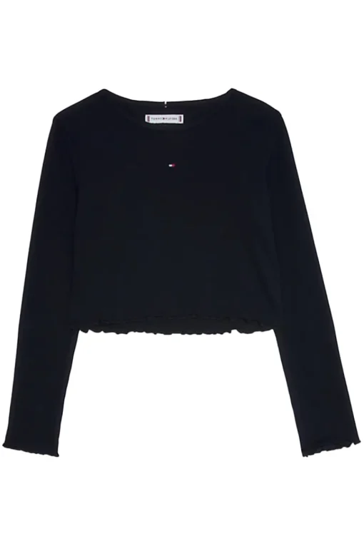 Tommy Hilfiger T-shirts & Polo's^Meisjes t-shirt lange mouw blauw