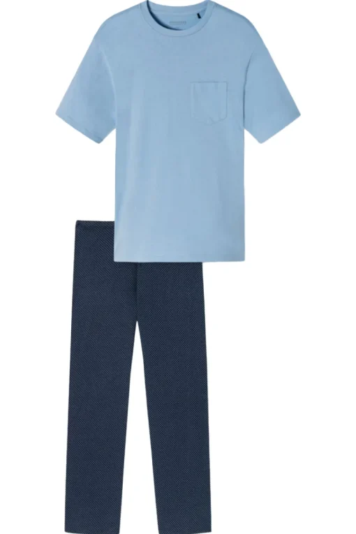 Schiesser Ondergoed & Nachtmode^Nachtmode heren pyjama blauw